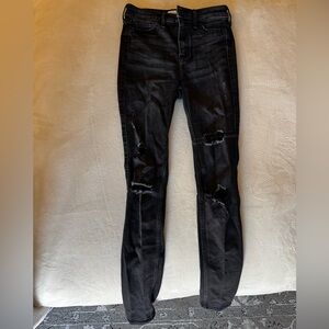 Hollister Black Distressed Skinny Jeans